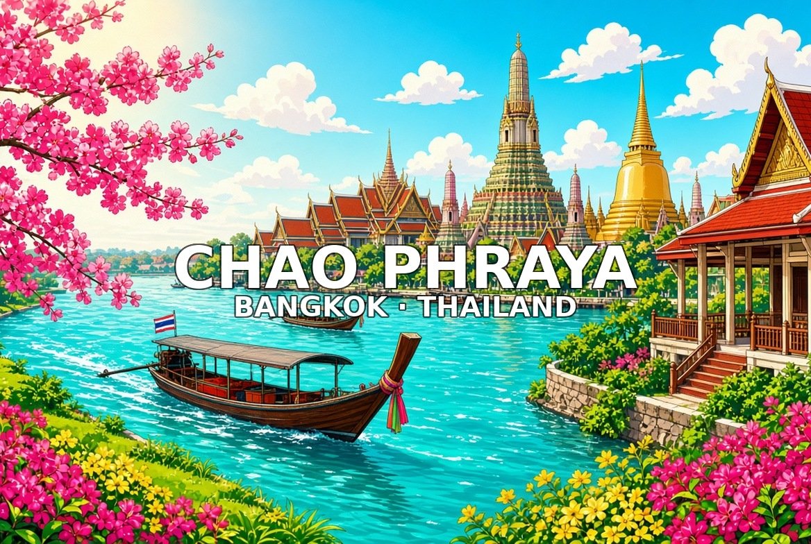 Chao Phraya river pier strip
