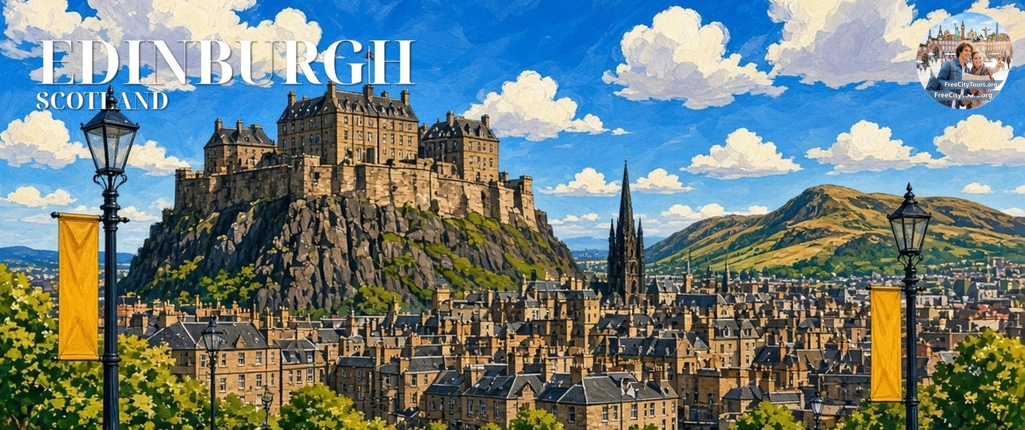 Edinburgh walking tour banner: Edinburgh Castle and the Old Town