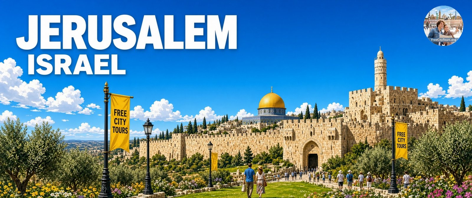 Jerusalem walking tour banner: the Old City of Jerusalem