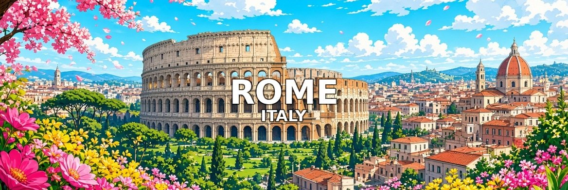Rome walking tour banner with the Colosseum