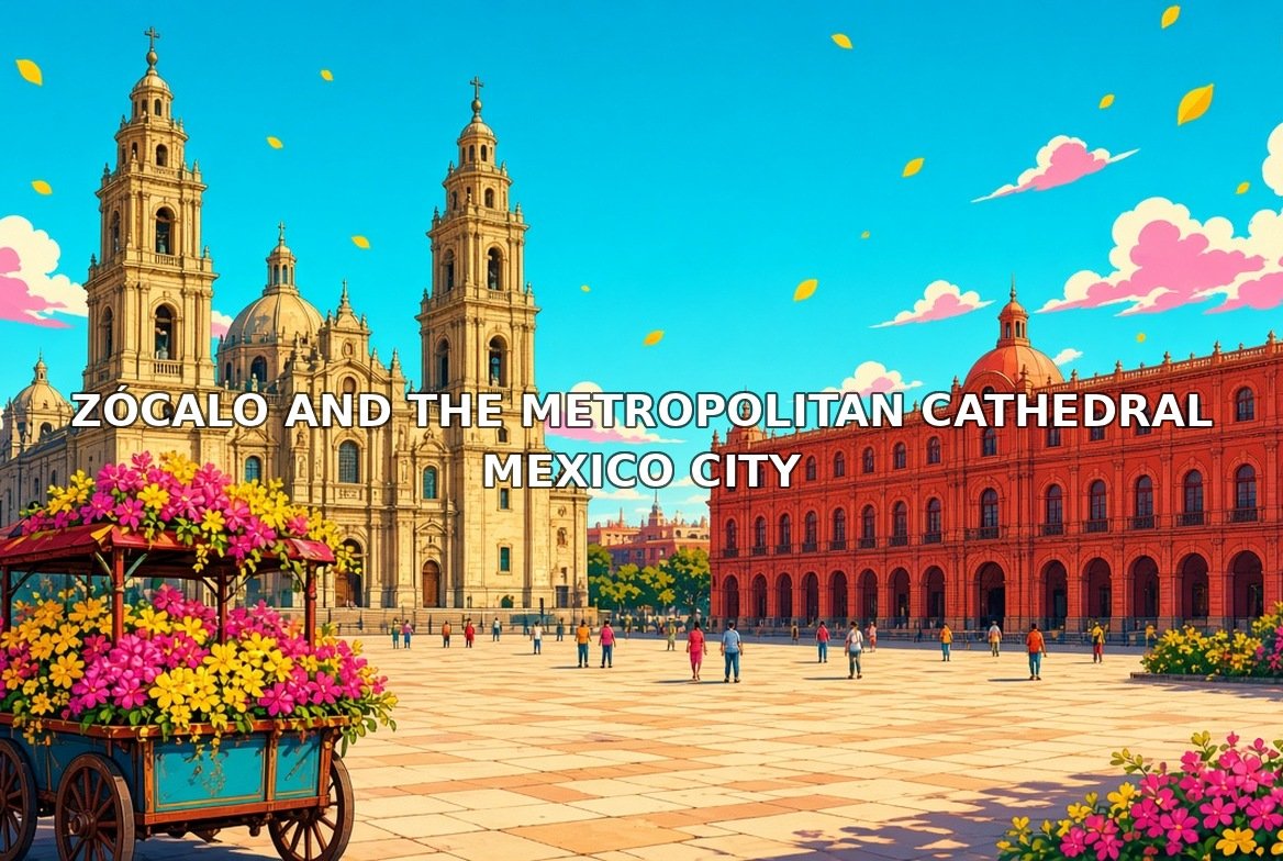ZÃ³calo and the Metropolitan Cathedral Mexico City