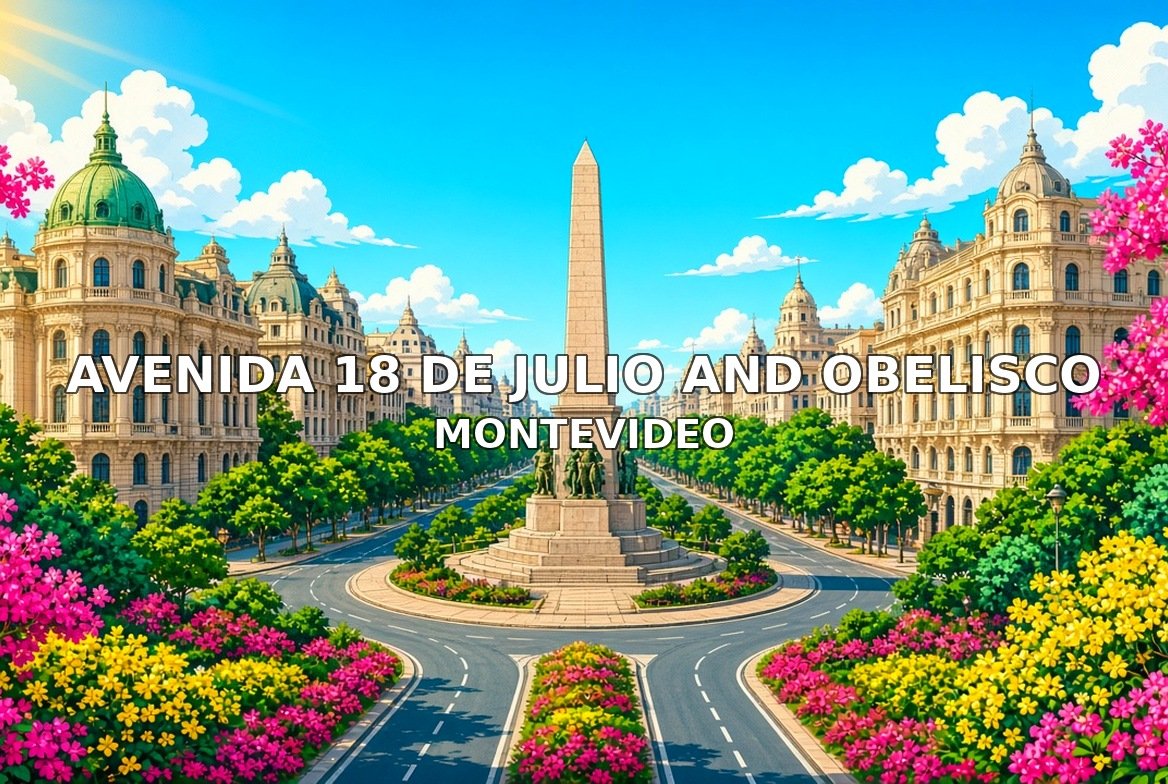 Avenida 18 de Julio and Obelisco Montevideo