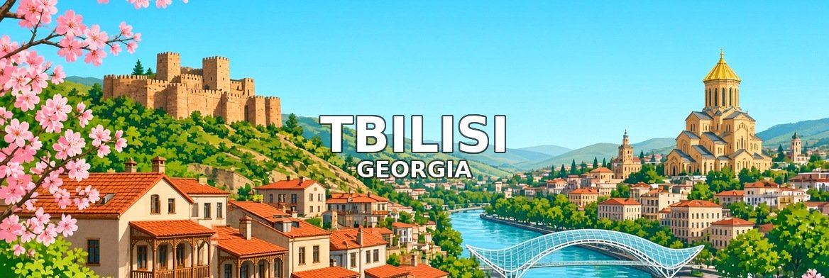 Tbilisi walking tour banner: the Old Town below Narikala Fortress