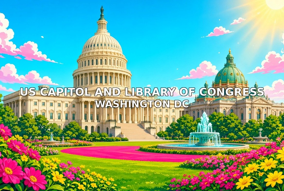 US Capitol and Library of Congress Washington DC